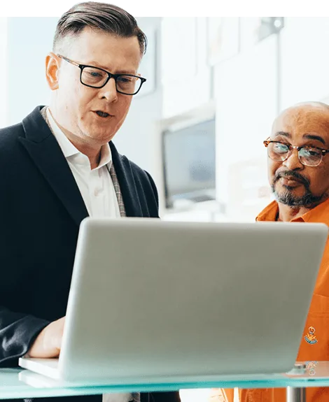 Designer consulting on a project